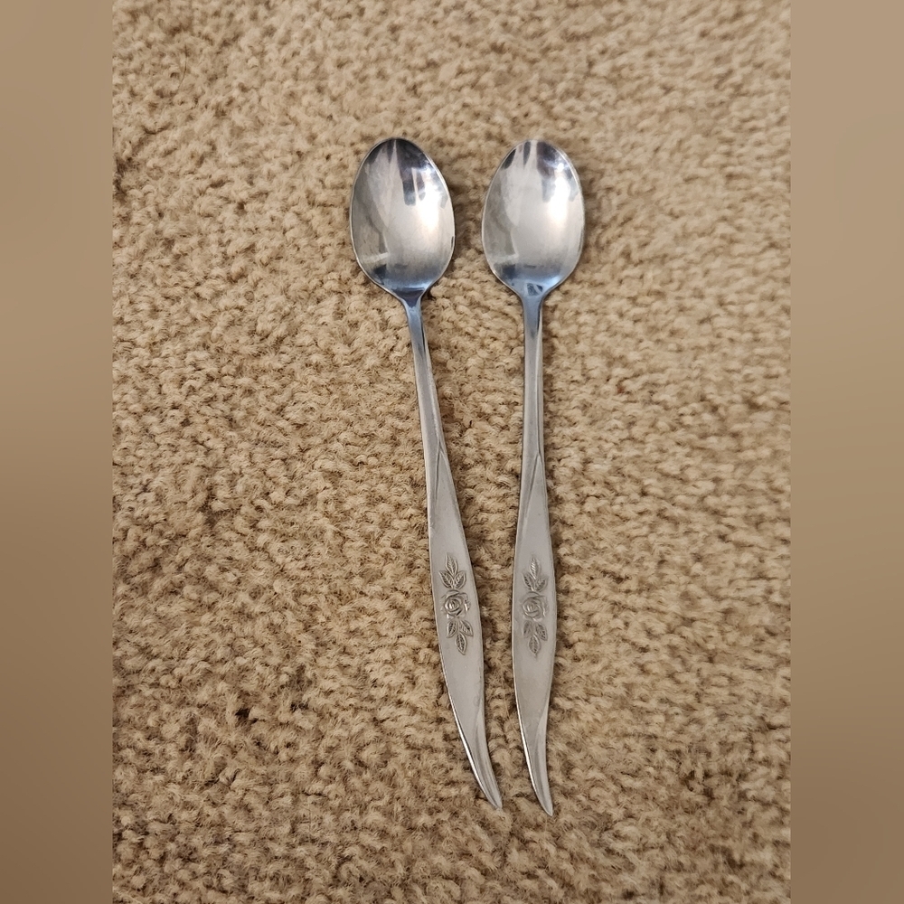 Set Of 2 Stainless Steel Spoons Avonrose Korea #Y